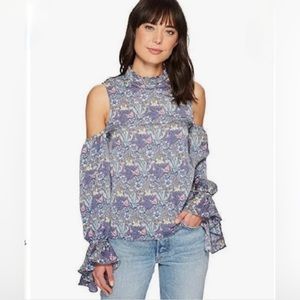 NWT Anthropologie Bishop + Young Cold Shoulder Ruffle Blouse